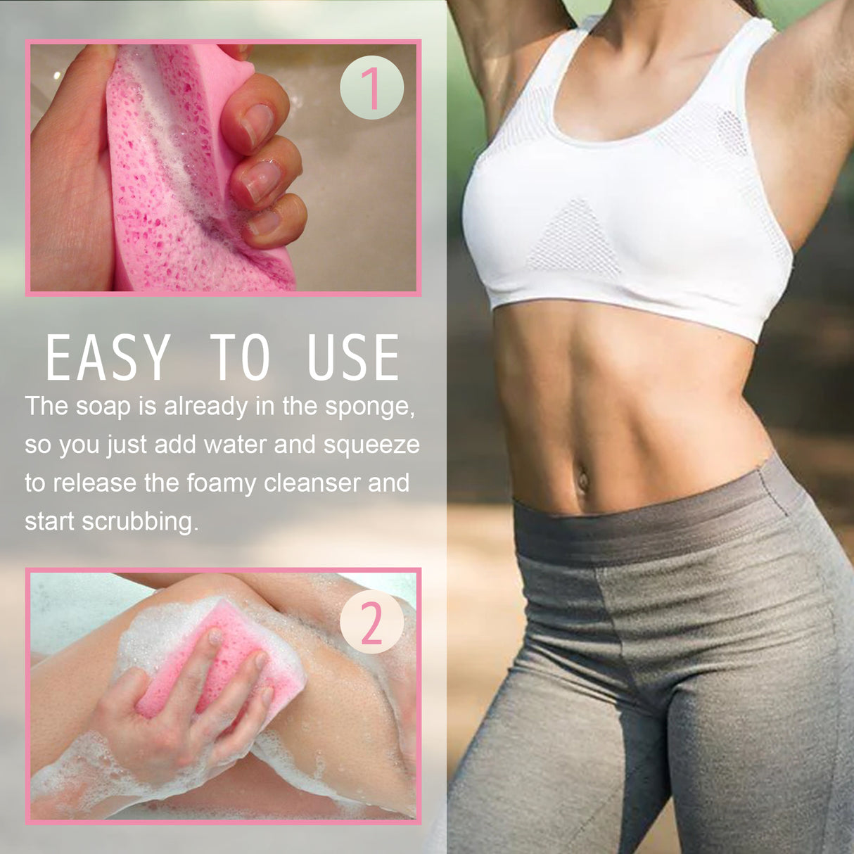 Aromatherapy Body Sponge, Firming Skin Belly Calf Arm Toning Body Cleansing Bath Sponge - V.I.P Digital Presence