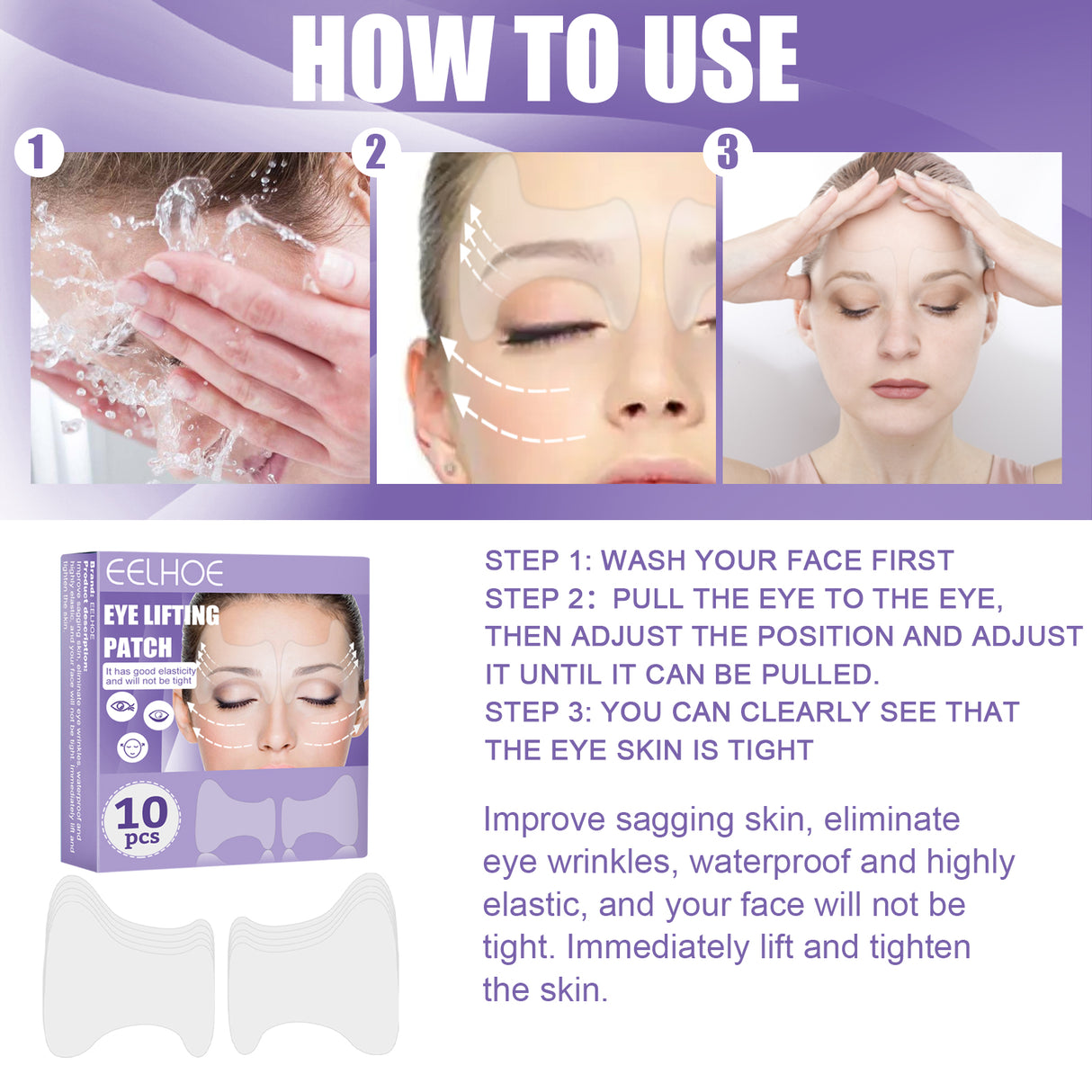 Eye Lifting Patch, Reduces Fine Lines Under Eye Bags Multi-Action Collagen Eye Mask Firming Lift Eye Patch - V.I.P Digital Presence