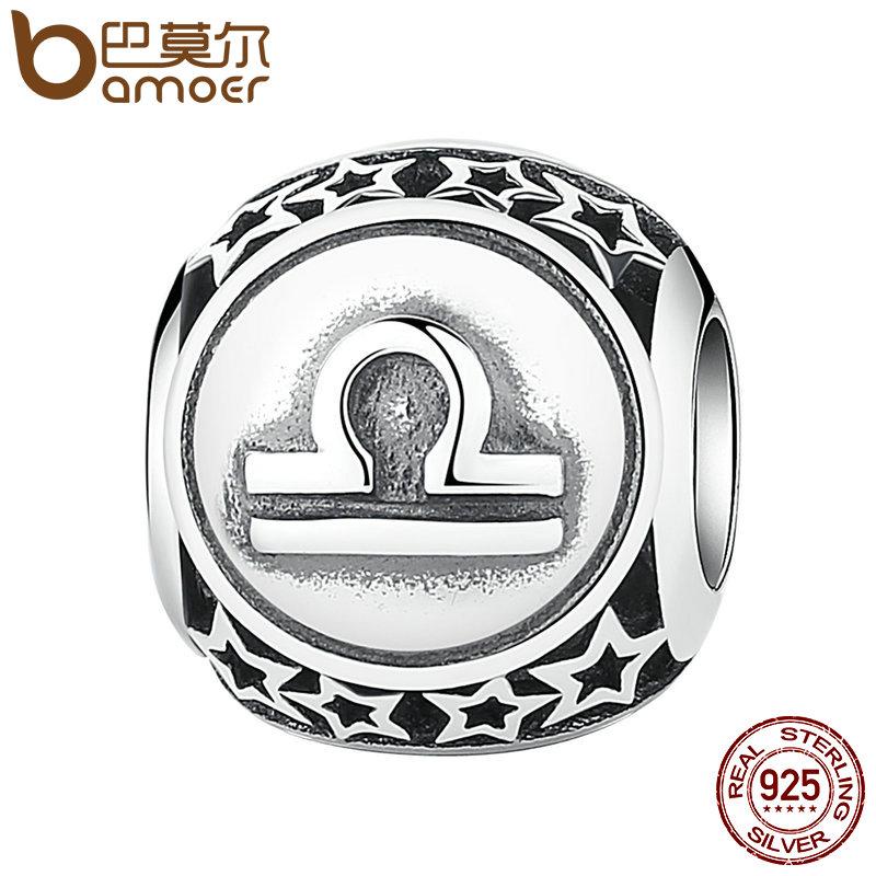BAMOER 925 Sterling Silver Aquarius Star Sign Zodiac Beads Charms fit Bracelets PSC048 - V.I.P Digital Presence
