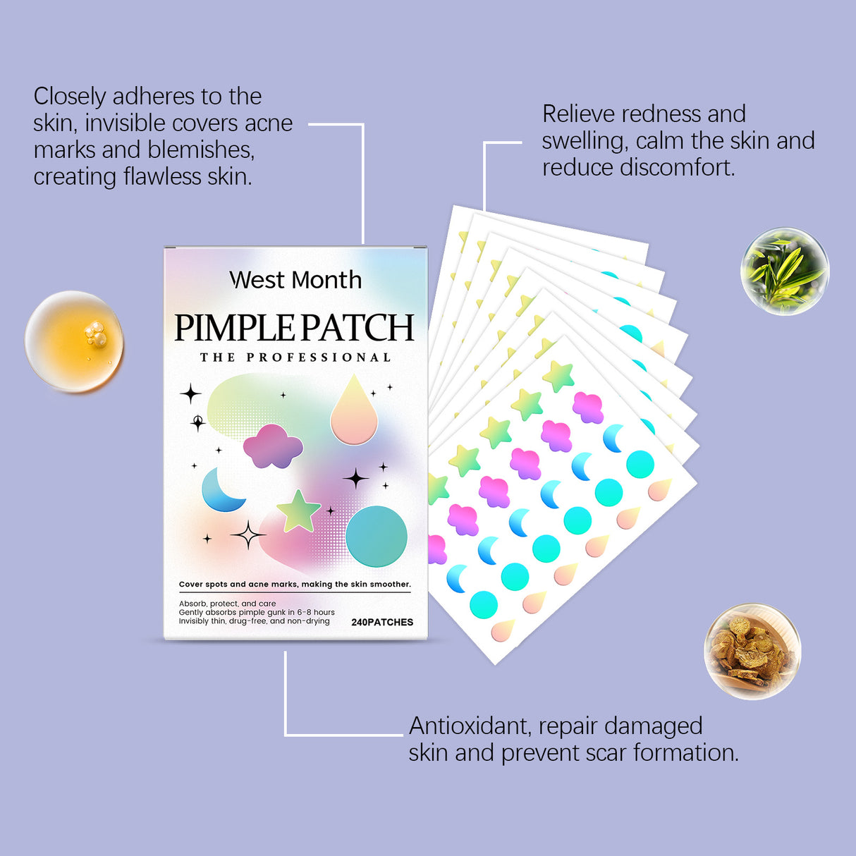 Color Cover Acne Patch, Facial Skin Acne Mild Cover Acne Care Patch