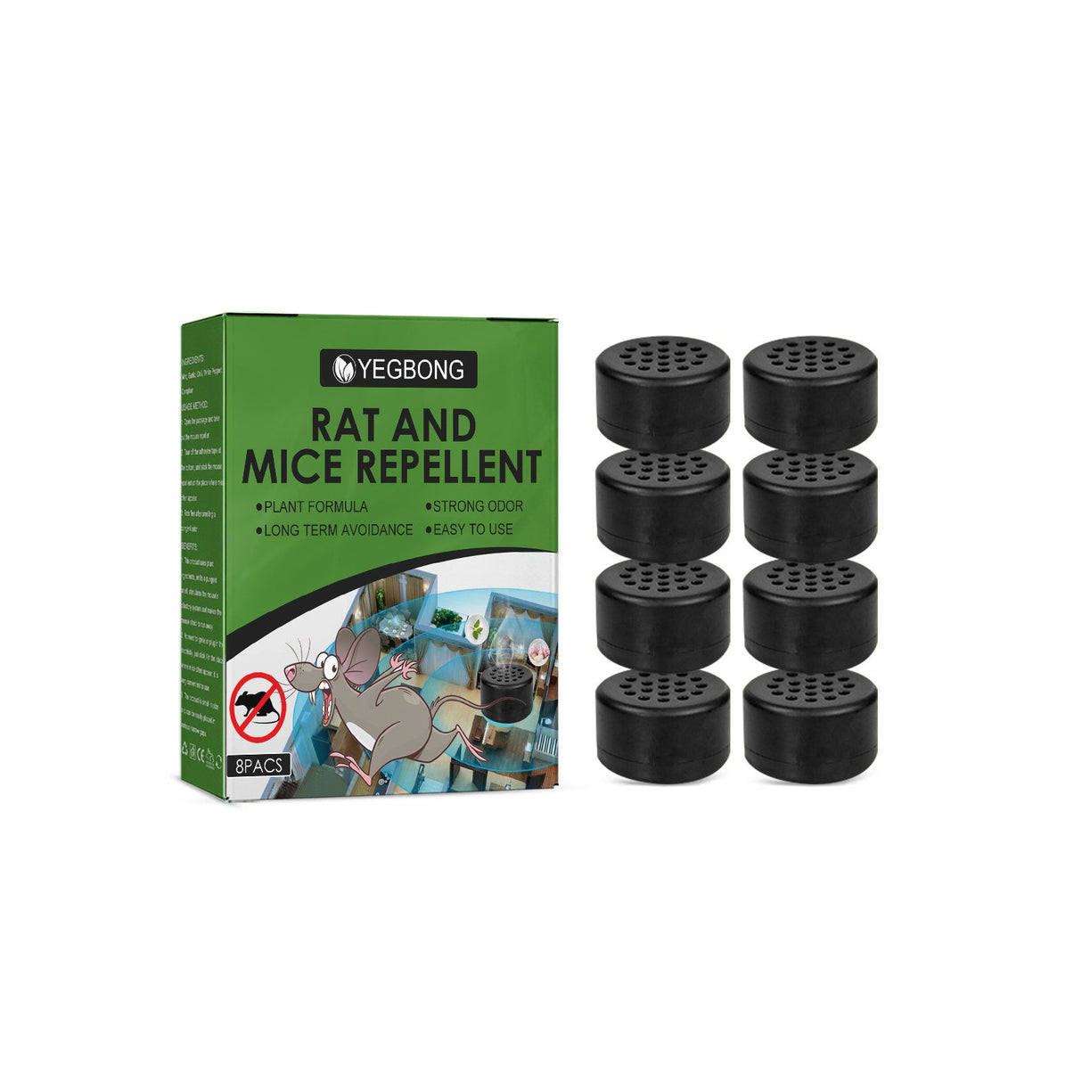 Yegbong 8pcs mice repellant mouse repelling pills car body kitchen office bedroom warehouse sewer pipe rat and mice repellent - V.I.P Digital Presence