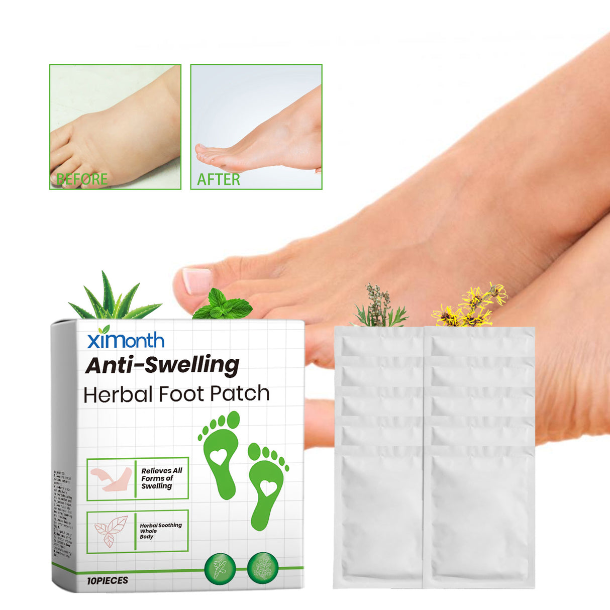 Anti-Swelling Herbal Foot Patch, Deep Cleansing Feet Relaxing Body Care Pads To Help You Sleep - V.I.P Digital Presence