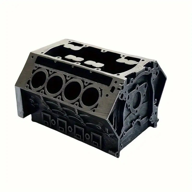 Engine Block Desk Organizer: Modern art for desktop/bookshelf. Holds business cards, a creative office accessory. - V.I.P Digital Presence