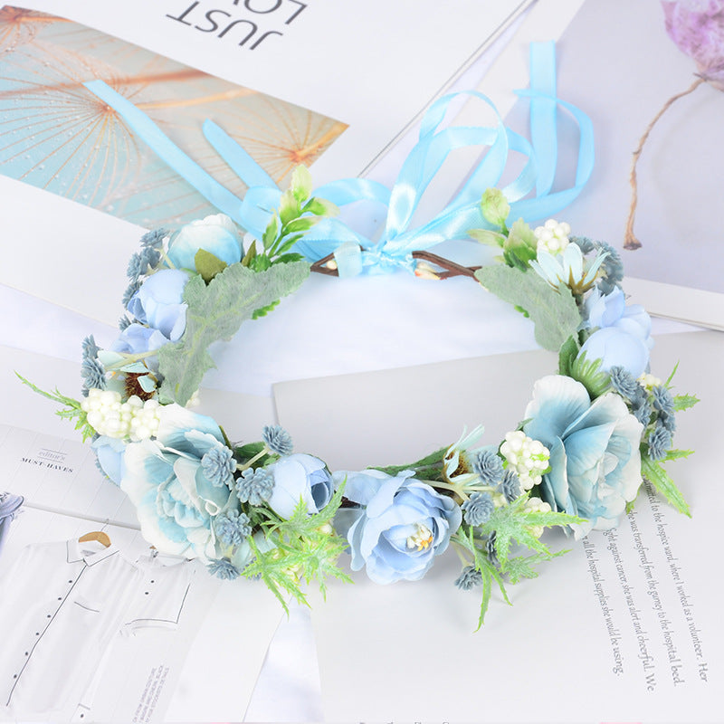 Bridal Fairy Flower Wreath Fabric Flower Starry Sky Headwear Children's Travel Photography Performance Hair Accessories Headrings - V.I.P Digital Presence