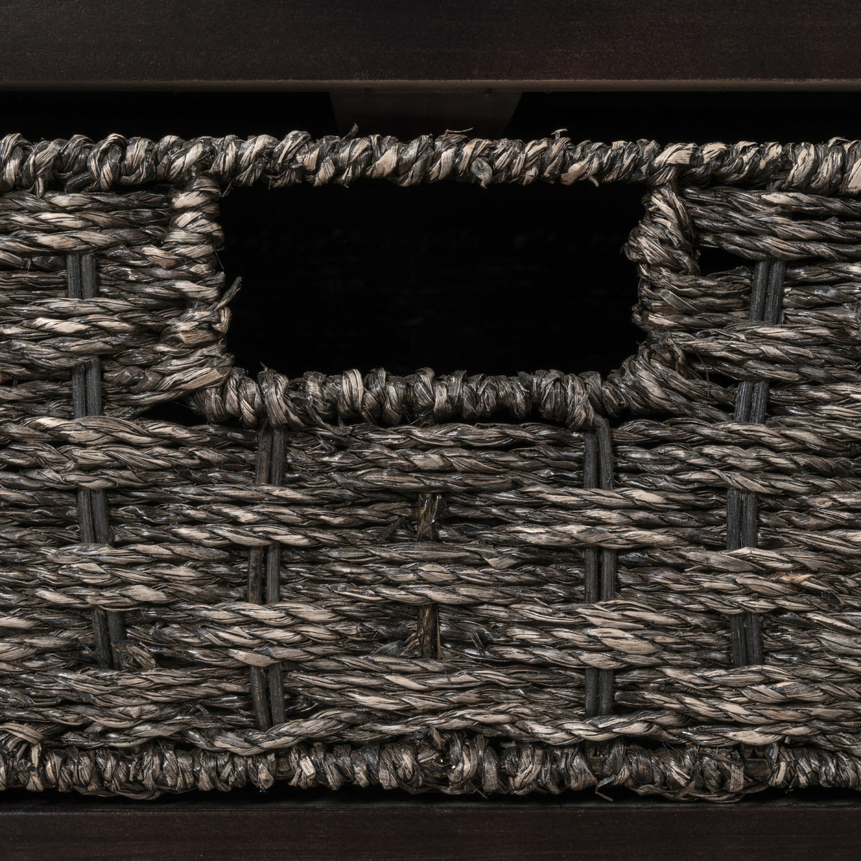 TREXM Storage Bench with Removable Basket and 2 Drawers, Fully Assembled Shoe Bench with Removable Cushion (Espresso)