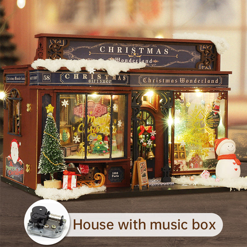 DIY Wooden Merry Christmas Wonderland Dollhouses Miniature Kits With LED Light Home Decoration For Adult Xmas Handmade Gifts - V.I.P Digital Presence