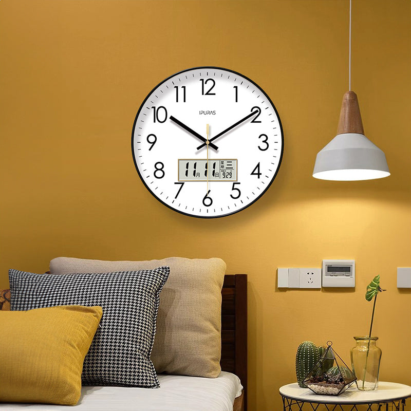 2025 New 10/12/14 - inch Electronic Calendar Wall Clock. Monitors temp & humidity. Dual - display. Mute. Quartz movement. - V.I.P Digital Presence