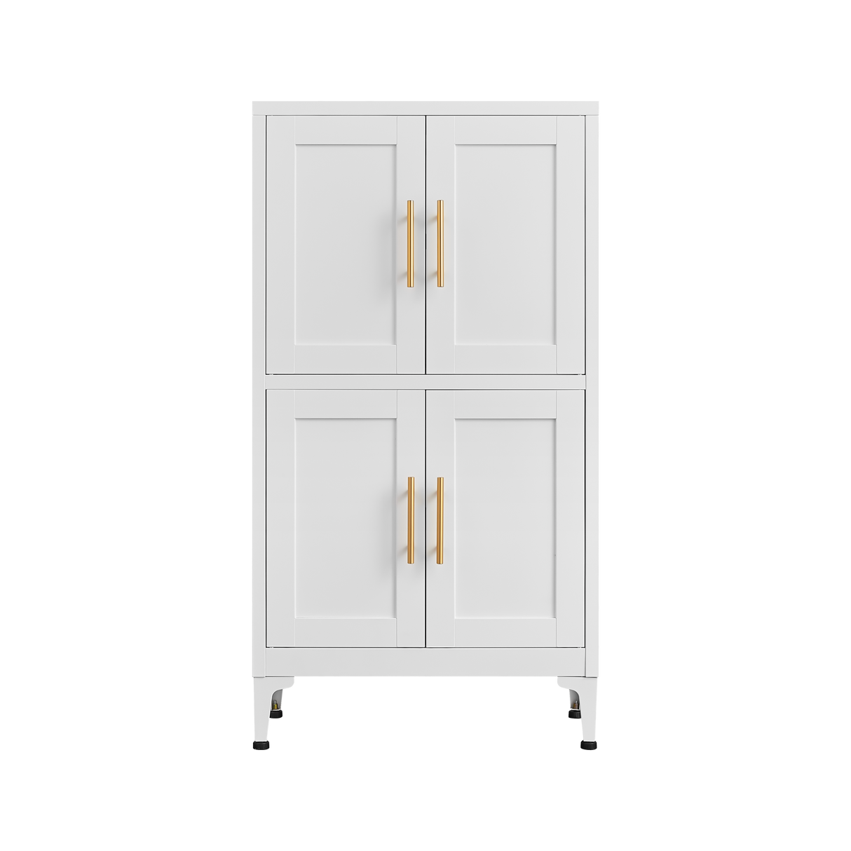White metal kitchen storage cabinet, kitchen pantry storage cabinet with door and shelf, adjustable leveling feet - V.I.P Digital Presence