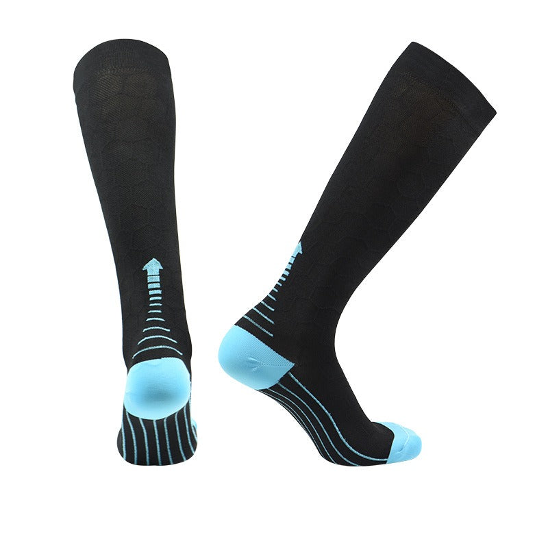 Sports socks black calf socks outdoor cycling socks compression socks skipping rope marathon long tube professional running sock - V.I.P Digital Presence