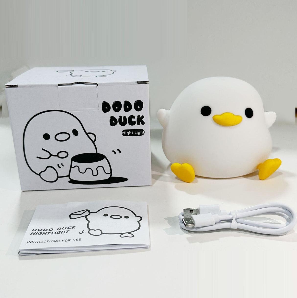 Duck Silicone Night Light for Children with Timer Usb Rechargeable Dimming Touch Lamp Sleeping Bedroom Cartoon Animal Decor Gift - V.I.P Digital Presence