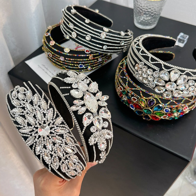 Baroque wide brimmed full diamond headband - V.I.P Digital Presence