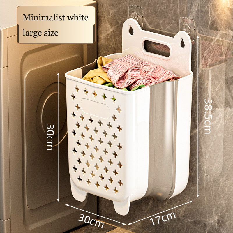 Dirty clothes basket, storage basket, foldable household wall hanging, dirty clothes bucket, laundry basket, shower, bathroom, a - V.I.P Digital Presence