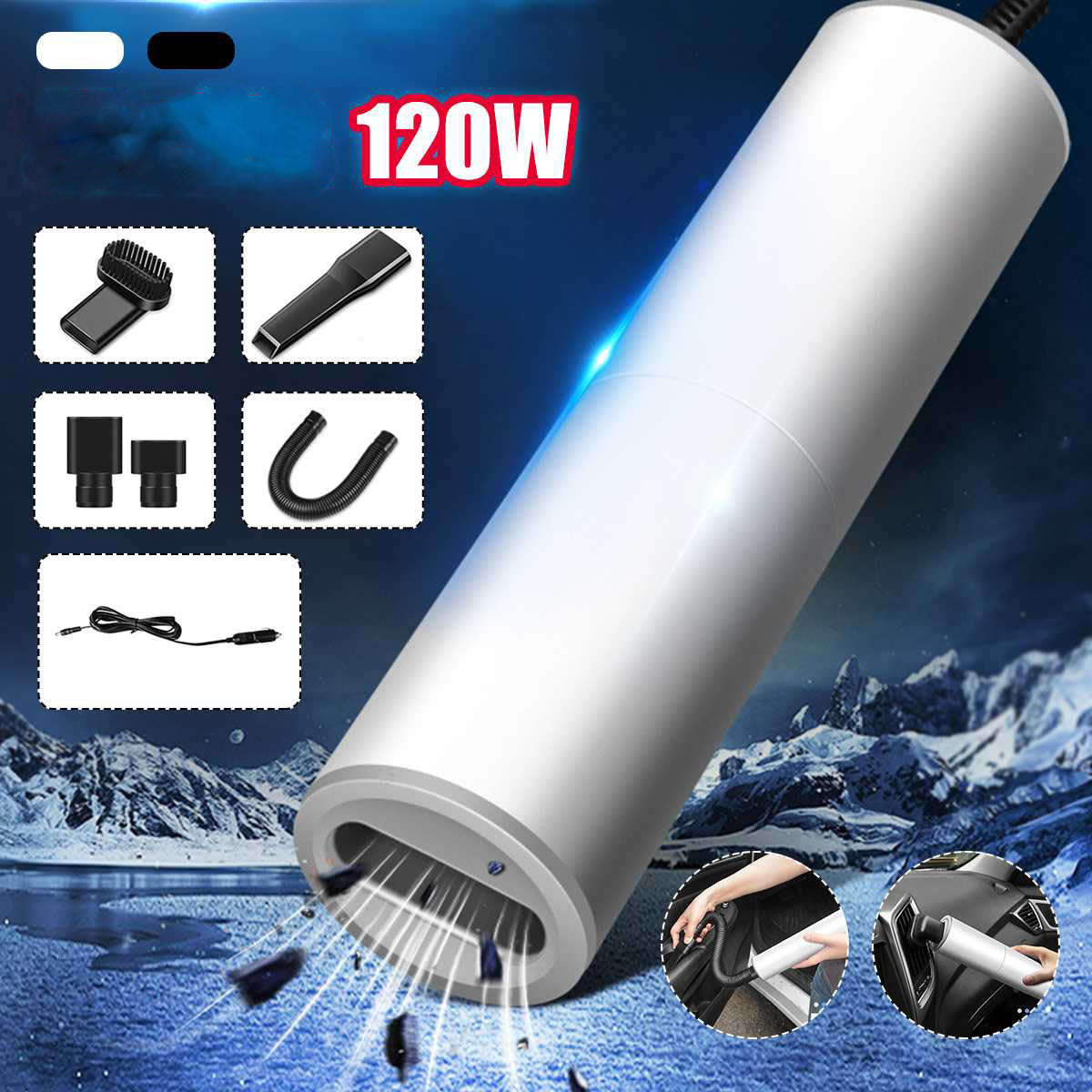 Mini 120W Suction Portable Vacuum Cleaner For Car Low Noise Handheld Car Vacuum For Car Home Computer Cleaning - V.I.P Digital Presence