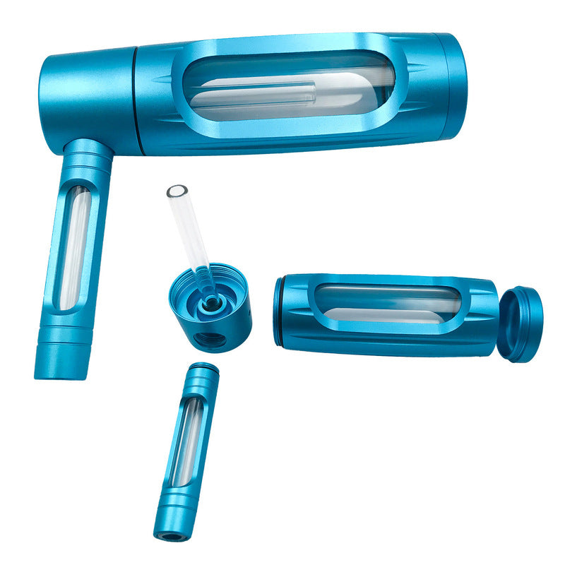 Portable metal smoking pipe with 155mm glass bowls, for dry tobacco & herb, hookah shisha pipe accessories. - V.I.P Digital Presence