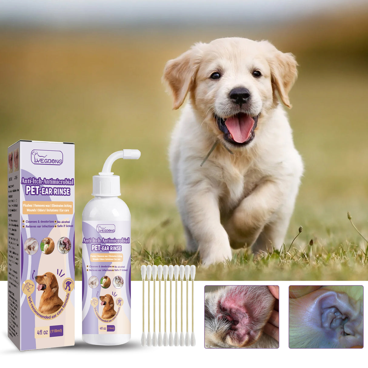 Pet Ear Cleaner, Cats And Dogs Relieves Ear Canal Odors Cleaning Earwax Ear Wash Drops - V.I.P Digital Presence