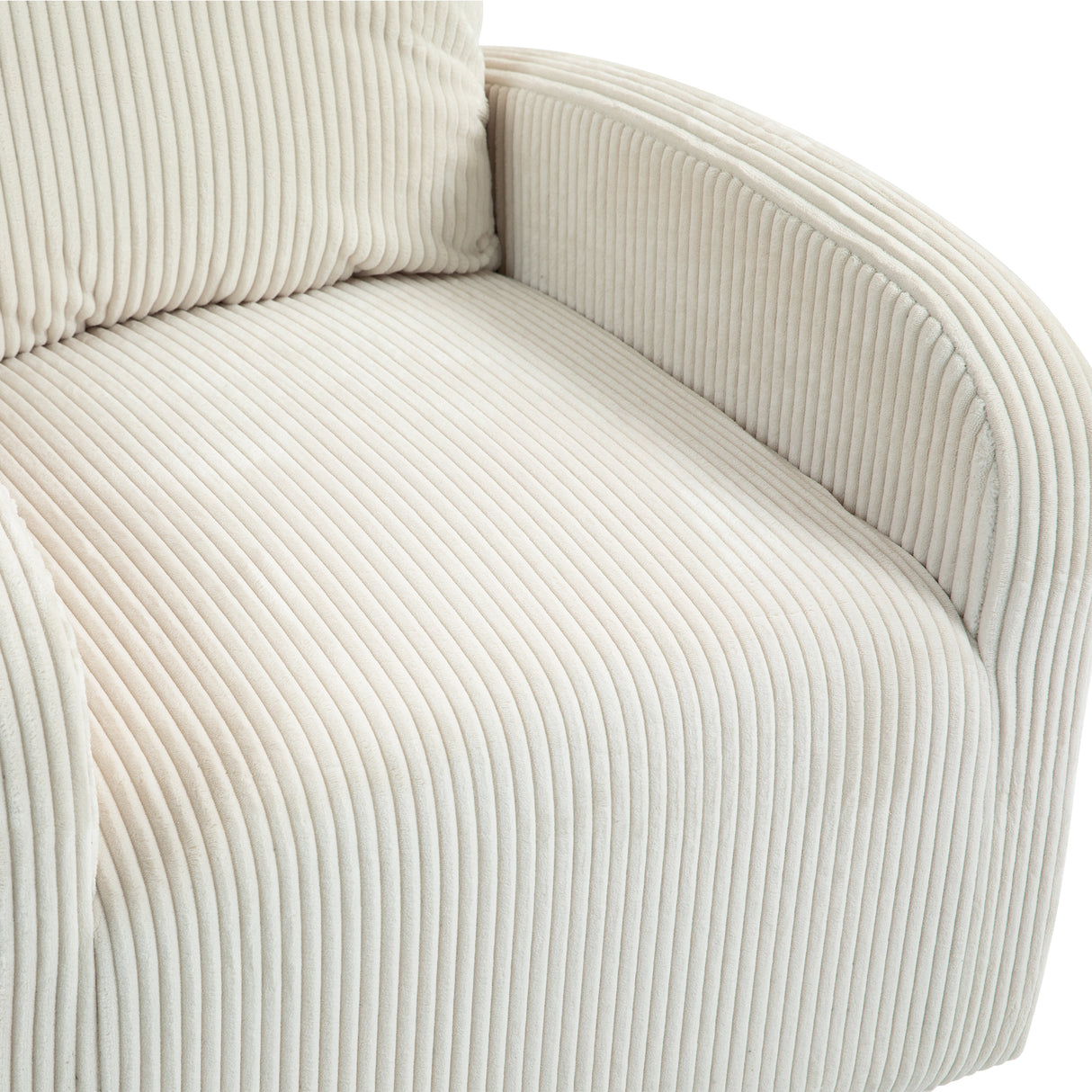 JiaDa Upholstered Swivel Glider.Flannel fabric.Rocking Chair for Nursery in Beige.Modern Style One Left Bag - V.I.P Digital Presence