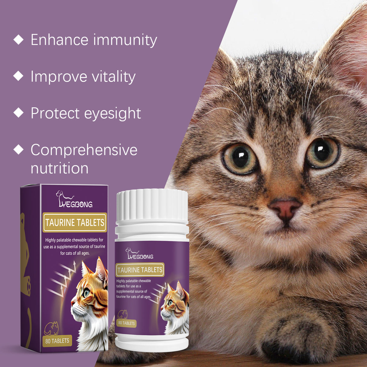 Compound Taurine Tablets For Cats Nutritional Supplement Multi-Dimensional Taurine Tablets For Cats - V.I.P Digital Presence