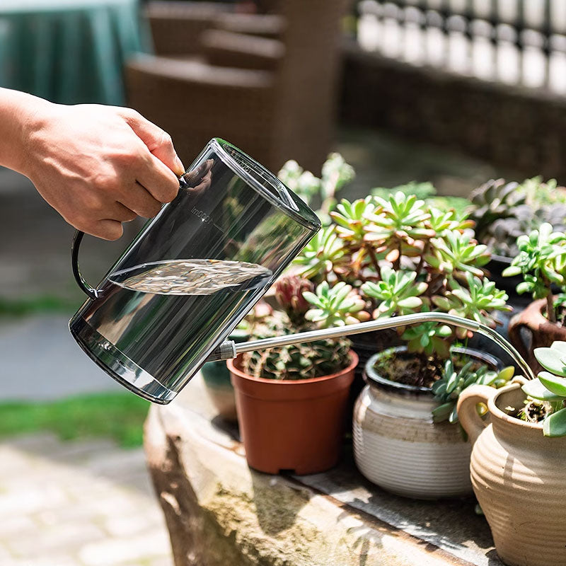 New 1.5L garden watering can, large-capacity detachable watering device, stainless steel long-spout home garden supplies - V.I.P Digital Presence