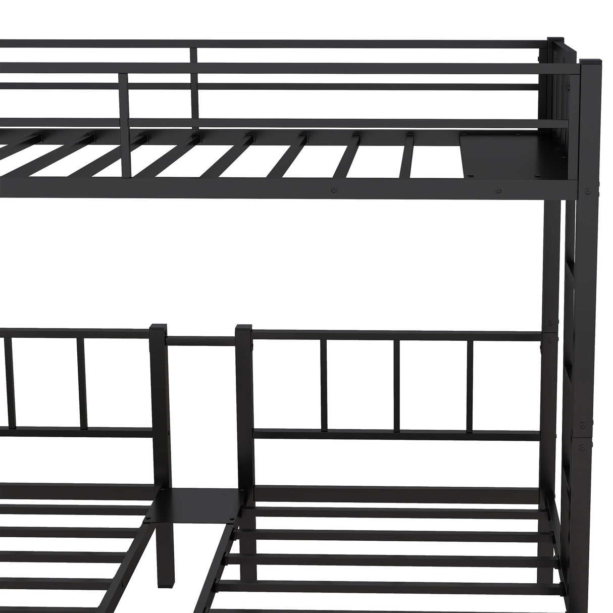 Twin over Twin & Twin Bunk Beds for 3, Twin XL over Twin & Twin Bunk Bed Metal Triple Bunk Bed, Black - V.I.P Digital Presence