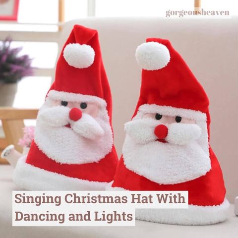 Soft Kawaii plush toy electric light-emitting movable Christmas Hat Plush Toy hat as a Christmas gift for children - V.I.P Digital Presence
