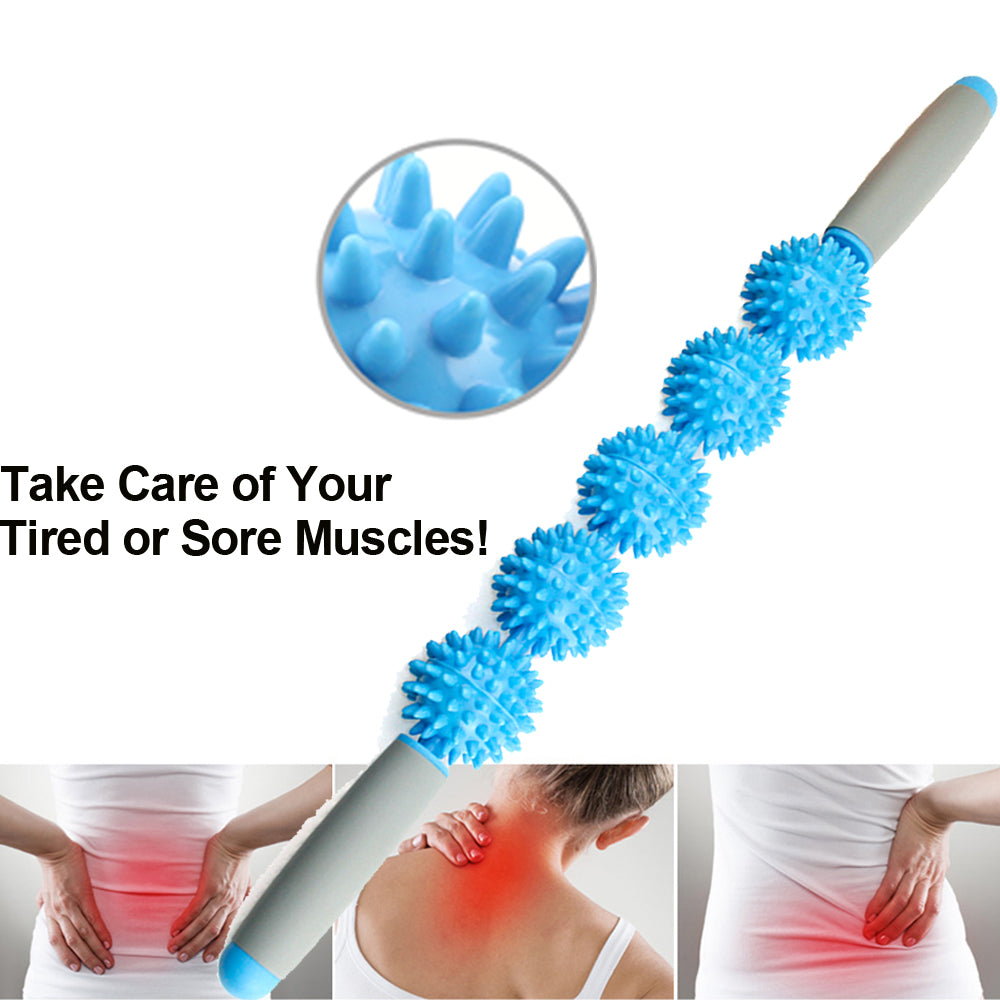 MMuscle Roller Massage Roller Stick with Point Spiky Ball Back Roller - V.I.P Digital Presence