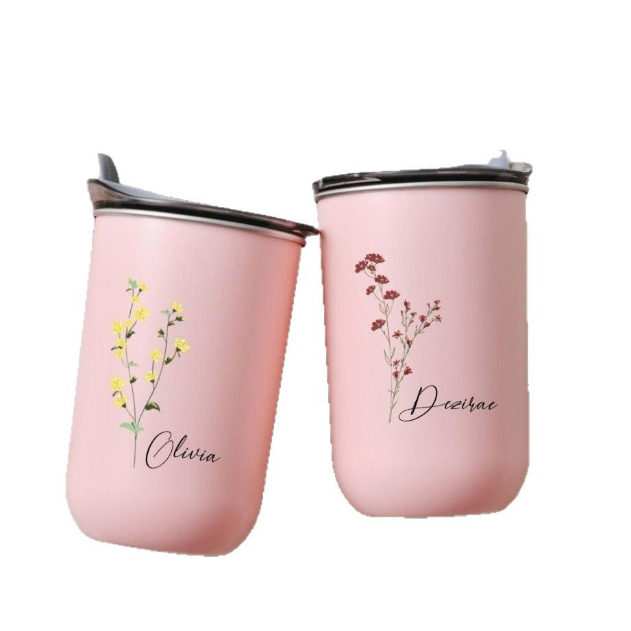 Customized personalized bridesmaid gift with floral cover high-value wine glass - V.I.P Digital Presence