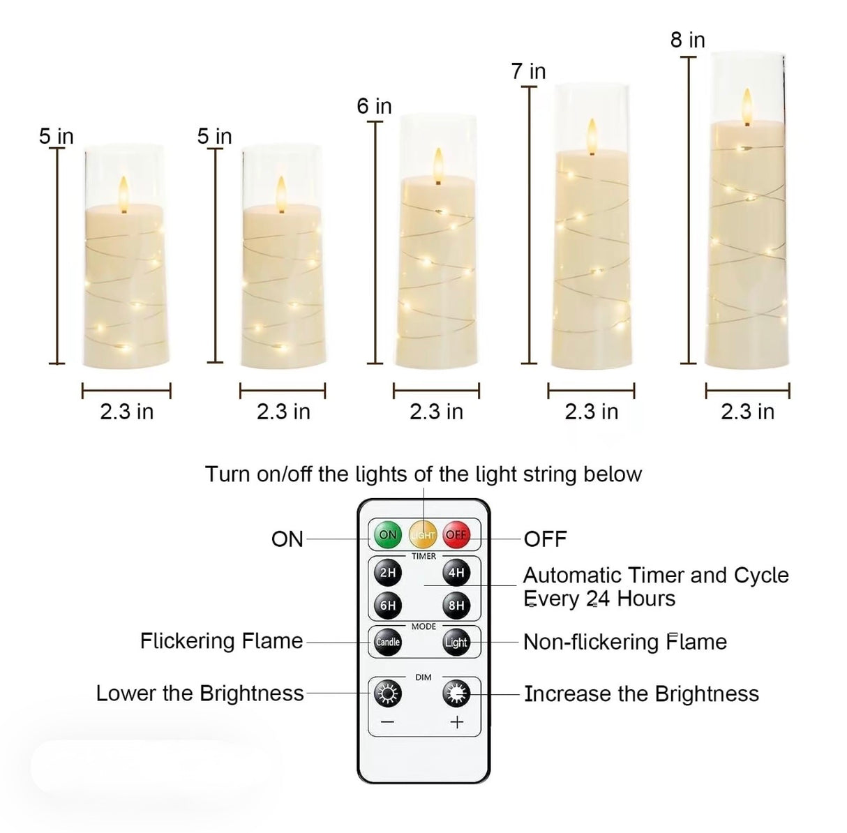 StarGlow LED Pillar Candles