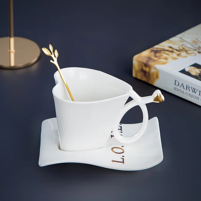 Nordic Coffee Mug Home Light Luxury Hanging Ears Love Ceramic Original Breakfast Cup Set High-value Tumbler Tea Cups Tableware - V.I.P Digital Presence