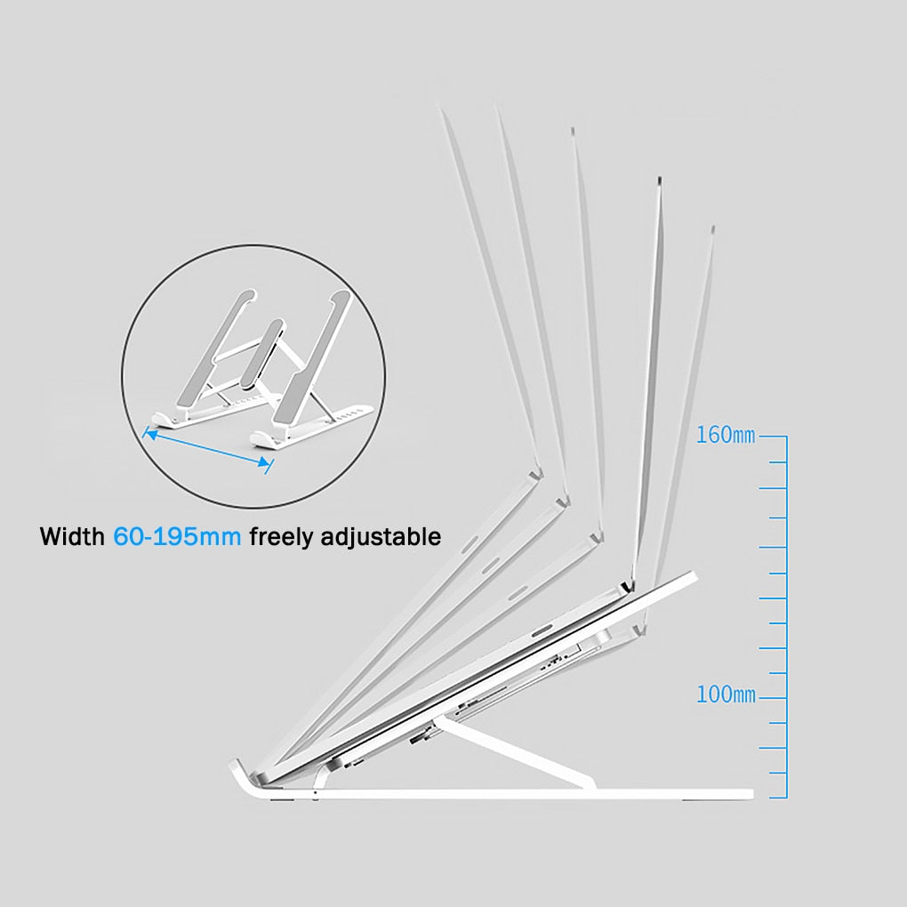 Portable Laptop Stand Foldable Height Adjustable Support Base Computer Cooling Stand Hollow Design Laptop Holder - V.I.P Digital Presence