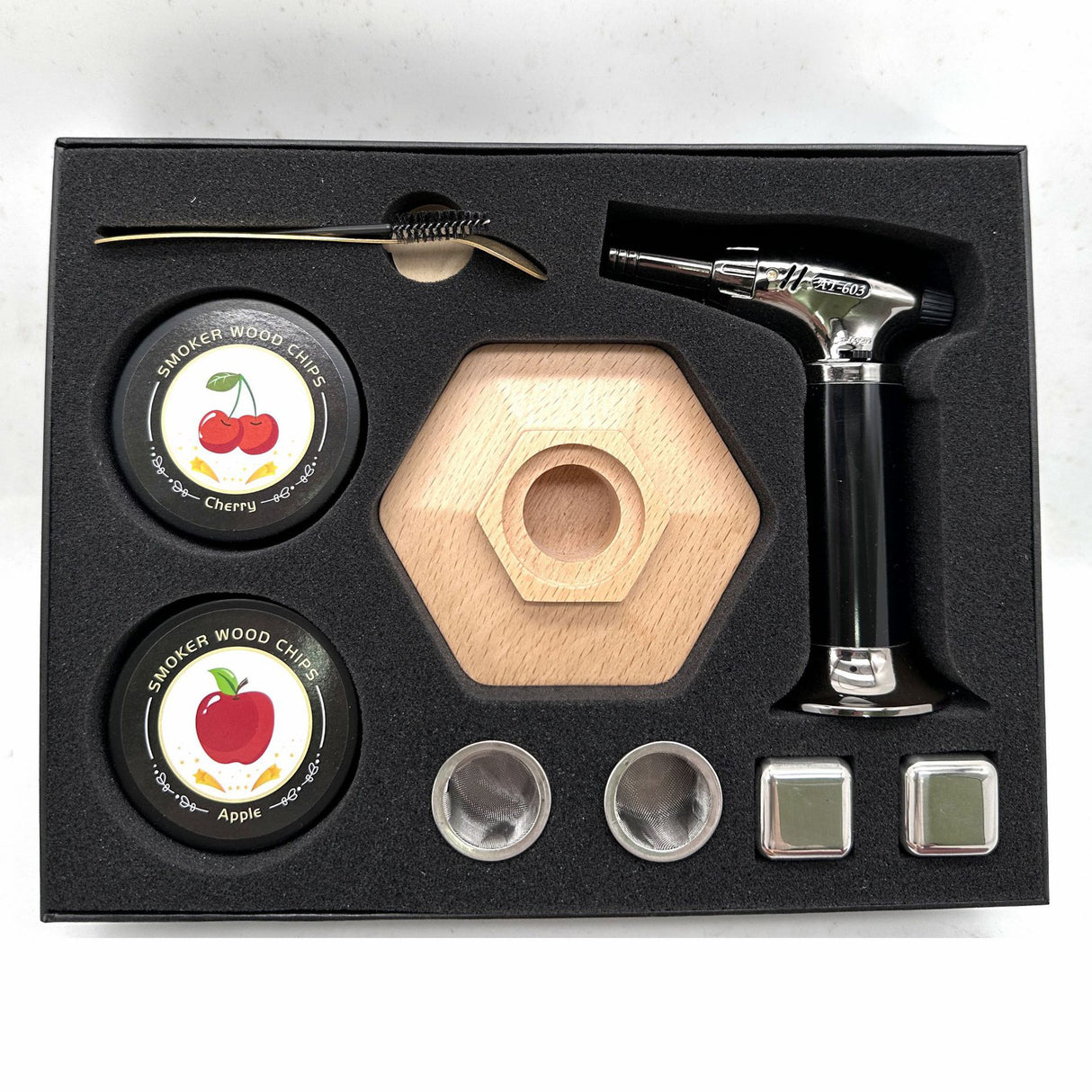 Cocktail Wood Smoker Hexagonal Round Saucer Bar Kitchen Smoking Tools Smoking Wood Cover 6pcs - V.I.P Digital Presence