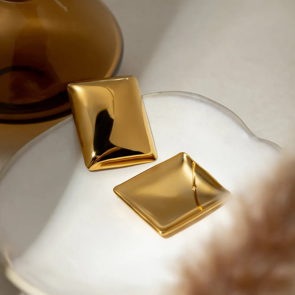 Stainless Steel Rectangular Stud Earrings - V.I.P Digital Presence