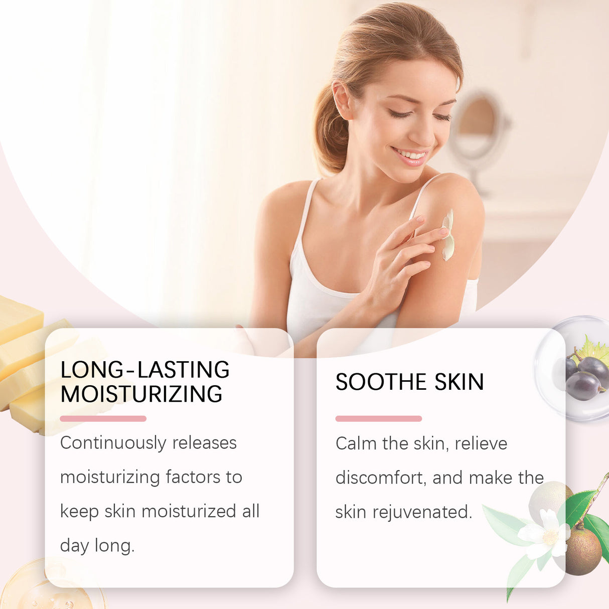 Peach Moisturizing Moisturizer Body Moisturizing Treatment Hydrating Refreshing Firming Body Cream