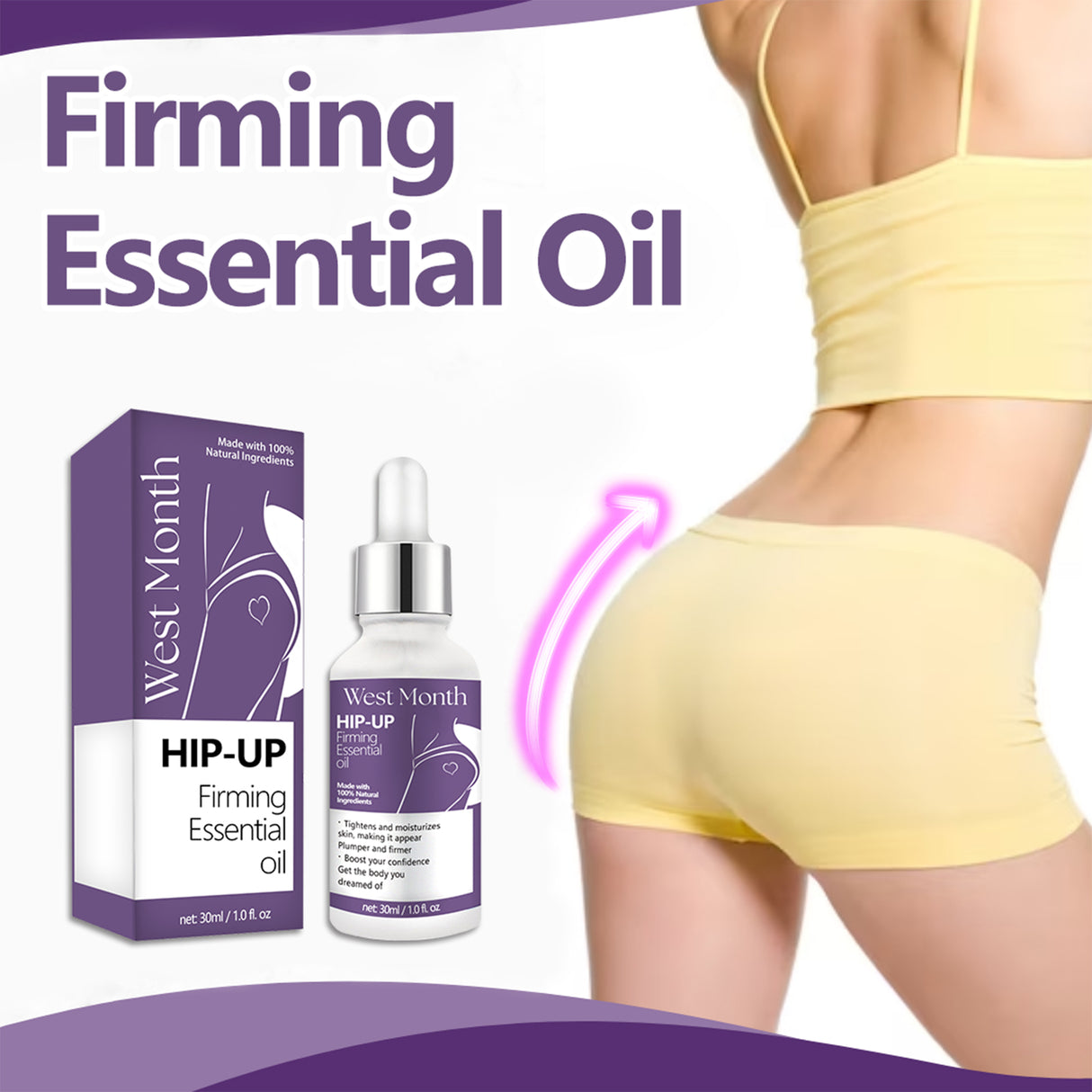 Butt Lift Essential Oil, Lift The Hips To Highlight The Curves Of The Hips Peach Butt Care Massage Essential Oil - V.I.P Digital Presence