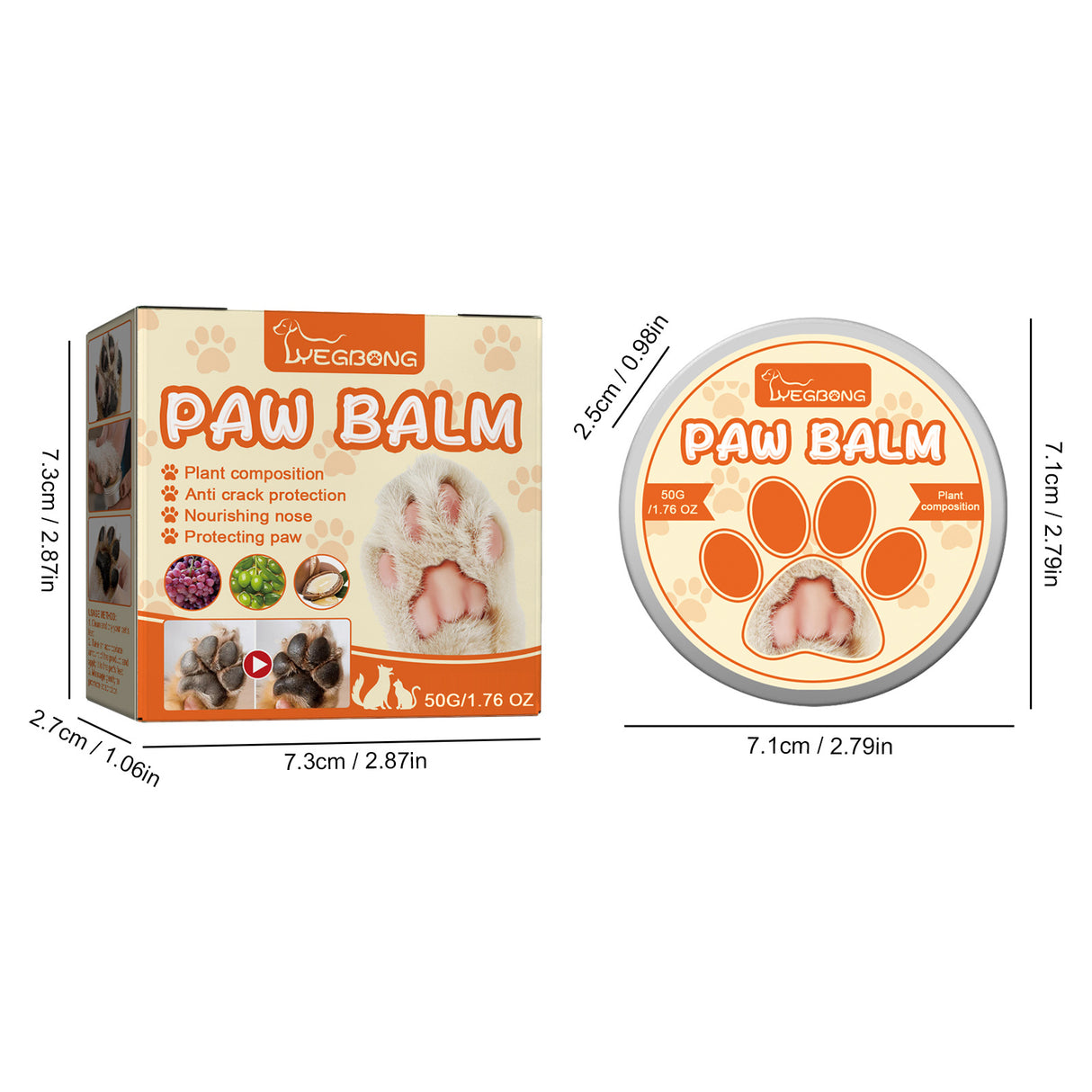 Pet Moisturizing Claw Balm for Cats and Dogs Deeply Moisturizing Foot Pad Care Cream - V.I.P Digital Presence
