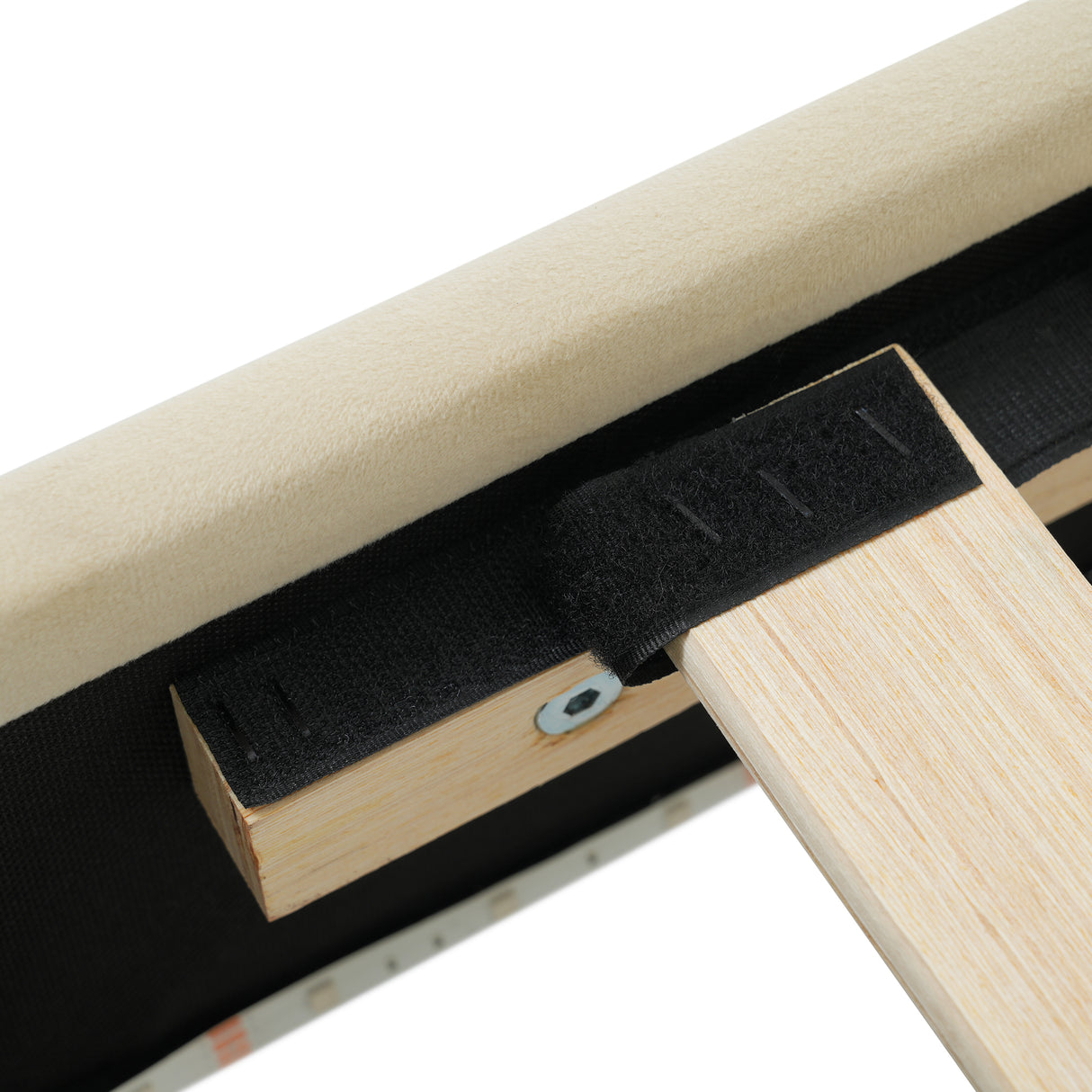 Full Size Velvet Upholstered Smart LED Bed Frame with Adjustable Height Headboard,No Box Spring Needed,Easy Assembly,Beige - V.I.P Digital Presence