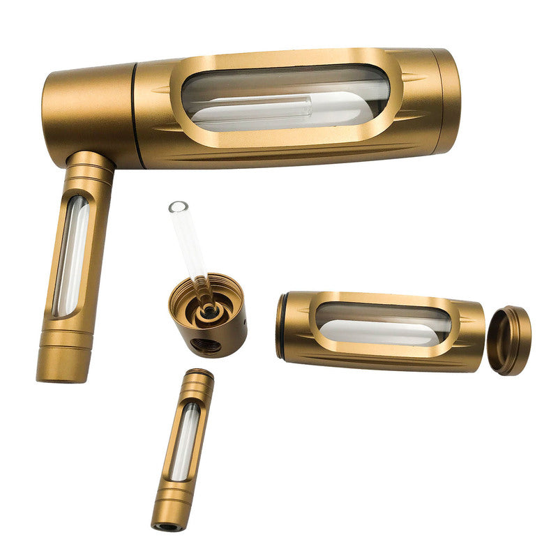 Portable metal smoking pipe with 155mm glass bowls, for dry tobacco & herb, hookah shisha pipe accessories. - V.I.P Digital Presence