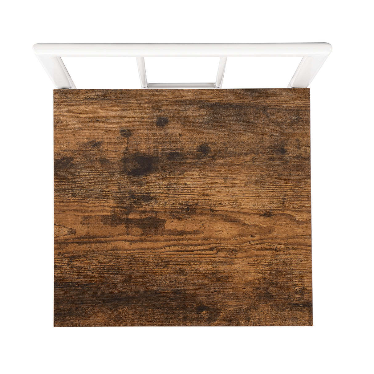 TOPMAX Modern 7-Piece Dining Table Set with Faux Marble Compact 55Inch Kitchen Table Set for 6 White+Cherry