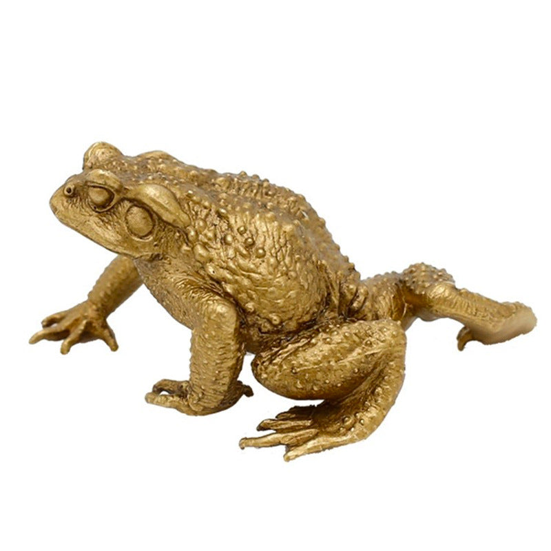 Brass Golden Toad and Toad Fortune Ornament Table Retro Frog Copper Toad Tea Tray Ornament - V.I.P Digital Presence