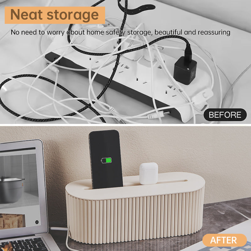 Cable management organizer box, an accessory for power strips and home - office power cables - V.I.P Digital Presence