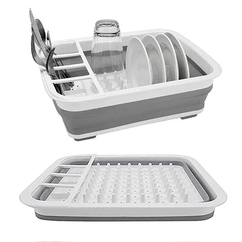 Foldable Dish Rack Kitchen Storage Water Leakage Plastic Tableware Bowl Dinnerware Drain Bowl Tray Home Drying Rack Washable - V.I.P Digital Presence