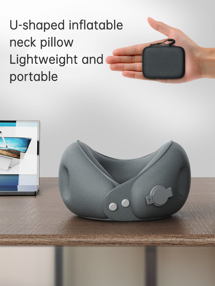 Inflatable U-shaped pillow portable neck pillow neck pillow can be stored airplane travel sleeping U-shaped pillow neck support neck cover - V.I.P Digital Presence