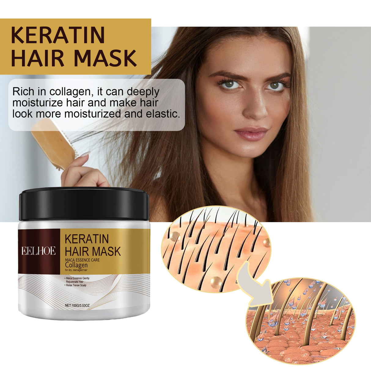 Repair Moisturizing Hair Mask Deep Moisturizing Repair Damaged Hair Dry Split Knot Hair Mask - V.I.P Digital Presence