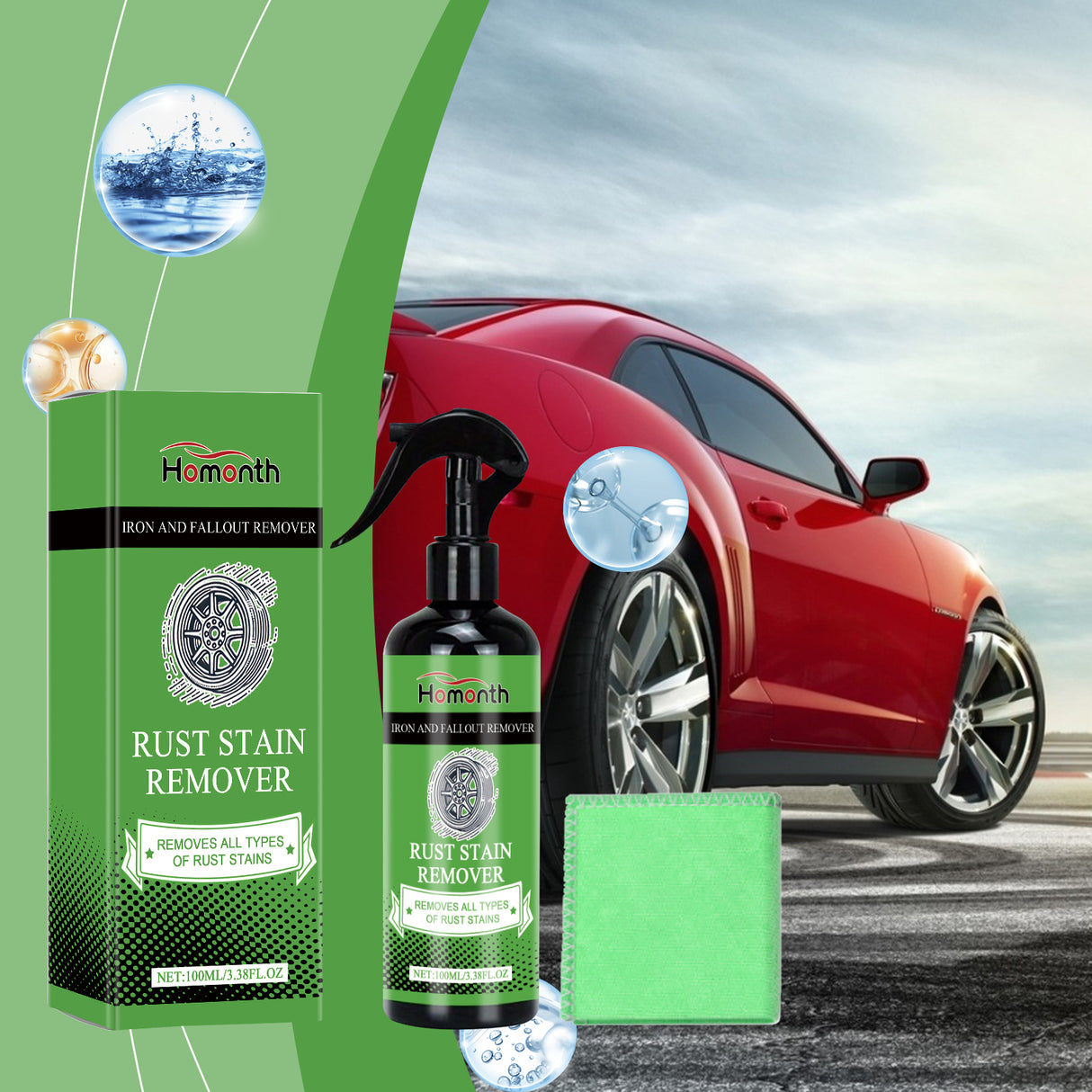 Wheel Hub Rust Removal Spray Car Wheel Cleaning Decontamination Rust Renovation Polishing Maintenance - V.I.P Digital Presence