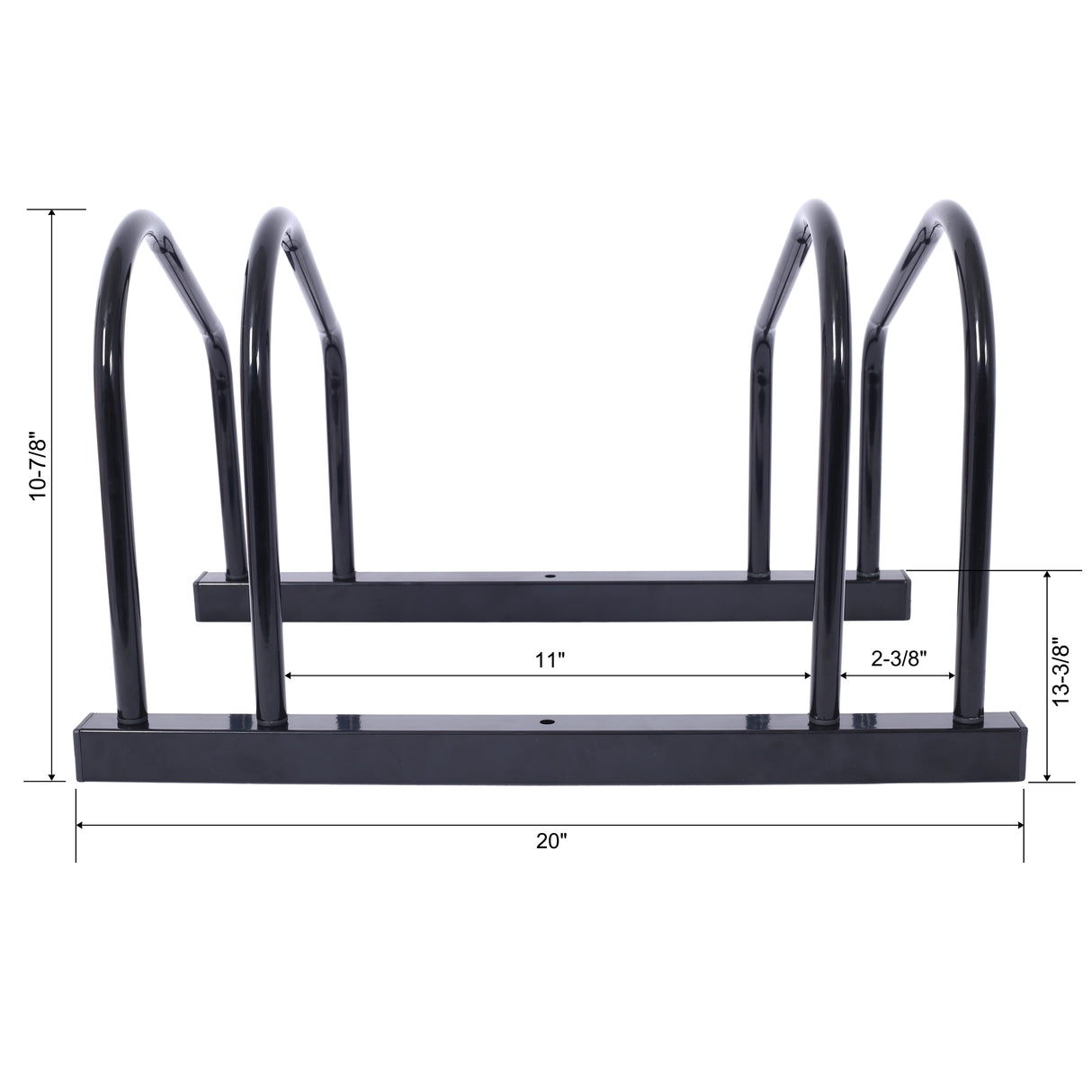 2 bicycle parking racks 22-28 inch wheel supports, maximum tire width 2.15 inches, black painted - V.I.P Digital Presence