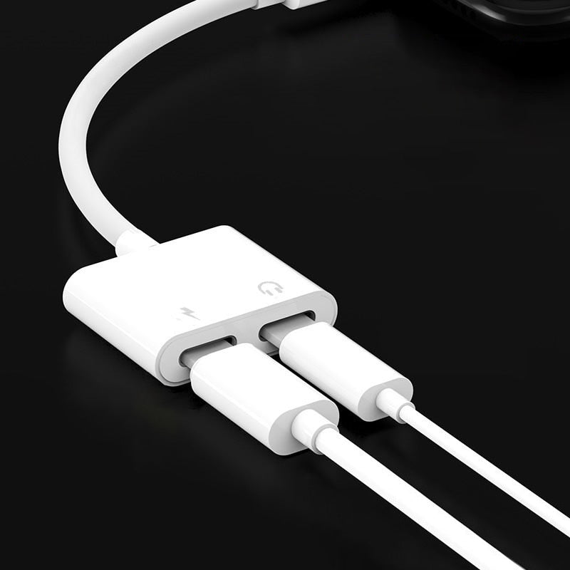 udio Adapter Charger Cable For iPhone X 8 Dual Headphone Aux cable for Lightning Converter For iPhone 10 Charging Splitter - V.I.P Digital Presence