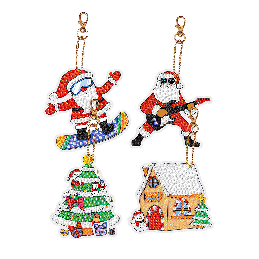 Christmas Diamond Painting Keychain 5D DIY Hanging Diamond Art Kits Diamond Ornaments for Kids Christmas Crafts Family Decor - V.I.P Digital Presence