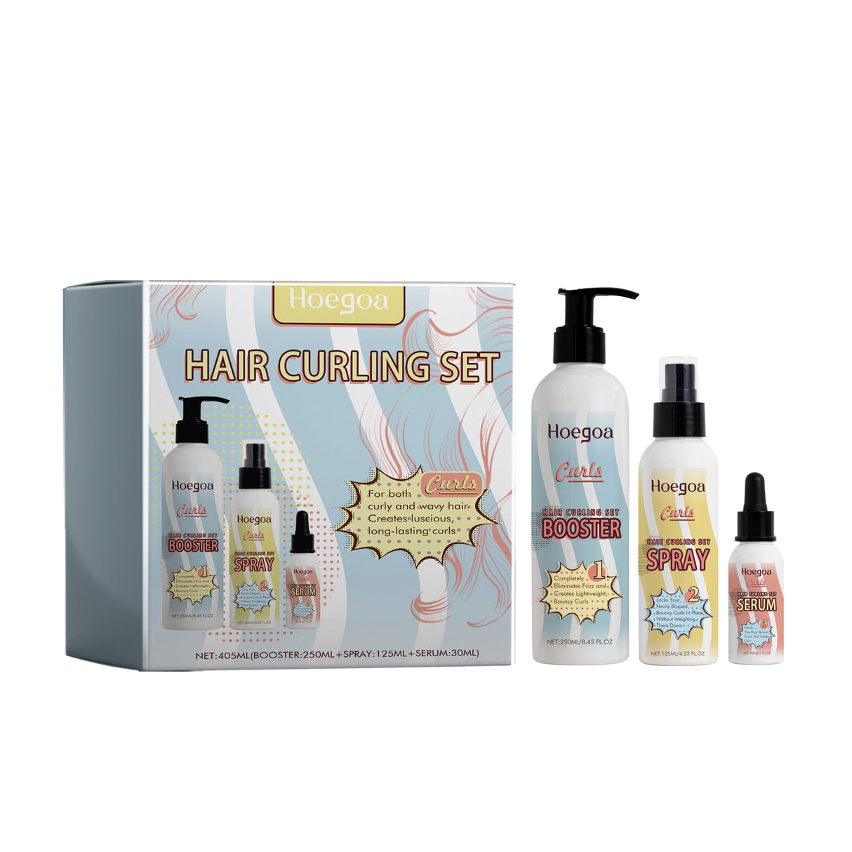 Hair Curling Set, Moisturizing Curly Hair Styling Curly Styling Moisturizing Leave-In Hair Care - V.I.P Digital Presence
