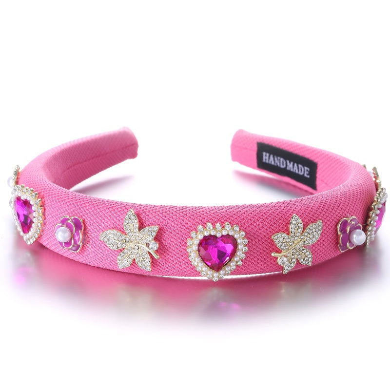 Fashionable Drip Oil Camellia Heart Solid Color Sponge Head Hoop - V.I.P Digital Presence