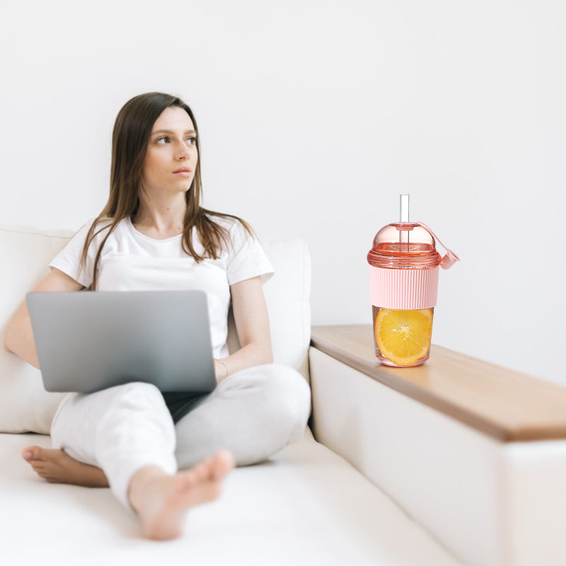 630ML straw cup (with lid/straw) – coffee, milk, tea, water, juice; Ins-style, office-friendly - V.I.P Digital Presence