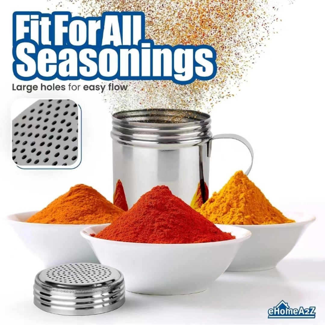 304 stainless steel powder dispenser 127 hole curved handle seasoning barbecue can kitchen supplies - V.I.P Digital Presence